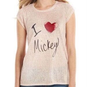 Disney LC collab I love Mickey pink tee XL
